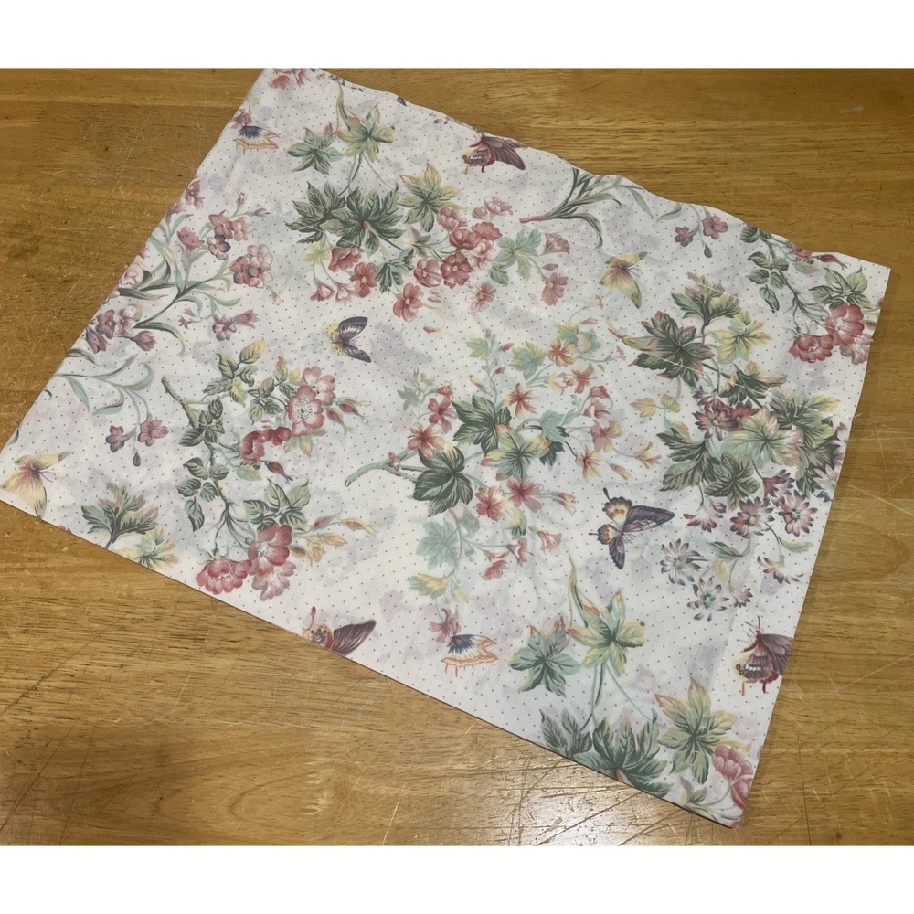Vtg JC Penny Floral‎ Valances Wildflower Butterfly 27x88" Garden Cottage Country